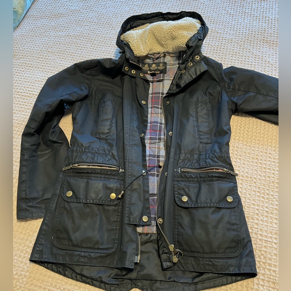 Barbour Kelsall Waxed Cotton Parka size 8